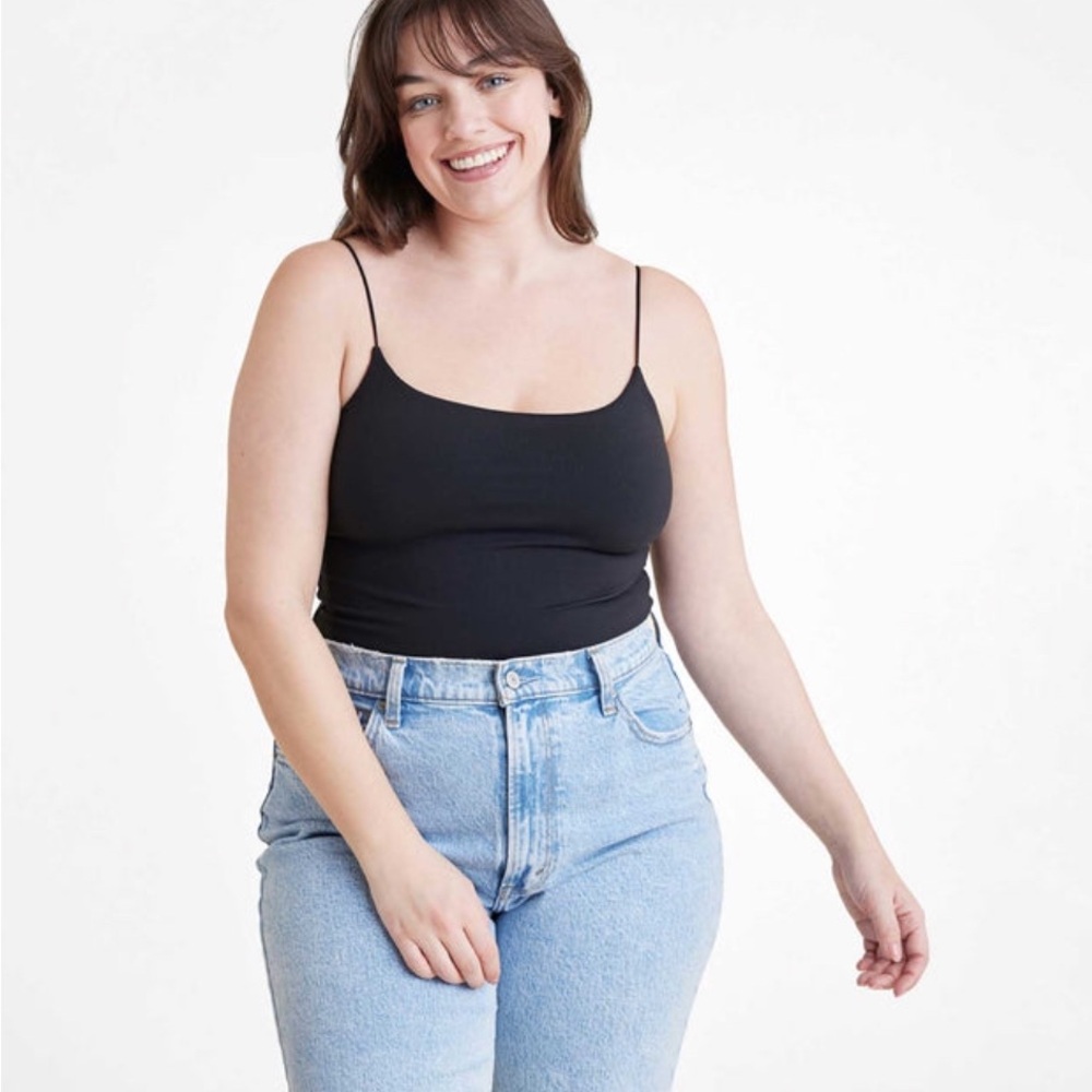Nuuds Black Spaghetti Strap Bodysuit
